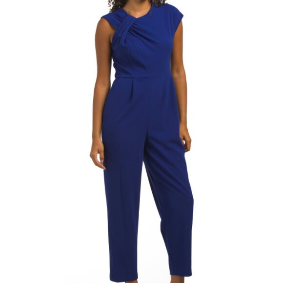 NEW CALVIN KLEIN Asymmetrical Neck Jumpsuit Ultramarine 462mn - Picture 1 of 4